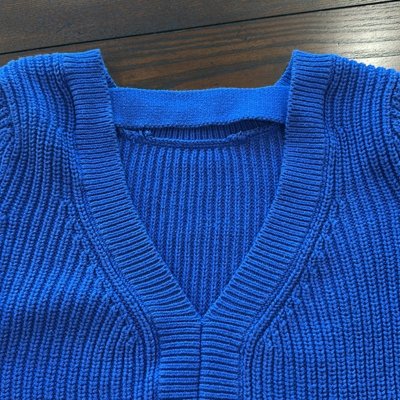 Blue Ribbed Sweater - Picture 3 of 5
